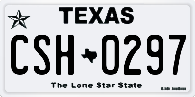 TX license plate CSH0297