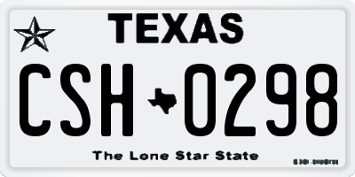 TX license plate CSH0298