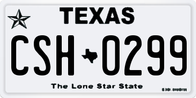 TX license plate CSH0299