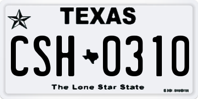 TX license plate CSH0310