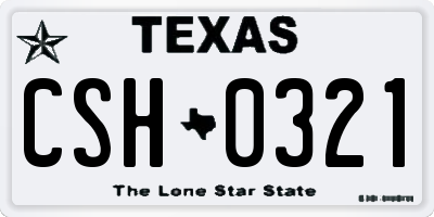 TX license plate CSH0321