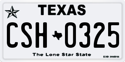 TX license plate CSH0325