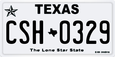 TX license plate CSH0329