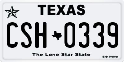 TX license plate CSH0339