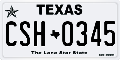 TX license plate CSH0345