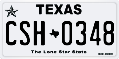 TX license plate CSH0348
