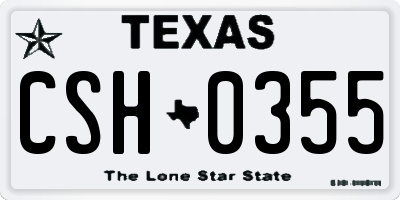 TX license plate CSH0355