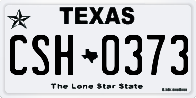 TX license plate CSH0373