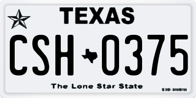 TX license plate CSH0375
