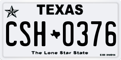 TX license plate CSH0376
