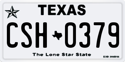 TX license plate CSH0379