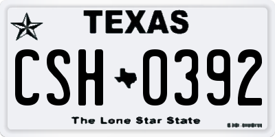 TX license plate CSH0392