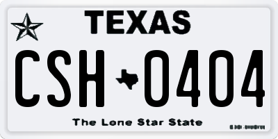 TX license plate CSH0404