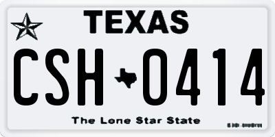 TX license plate CSH0414