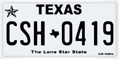 TX license plate CSH0419
