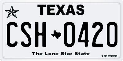 TX license plate CSH0420