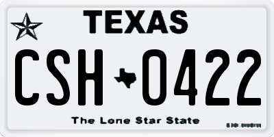 TX license plate CSH0422