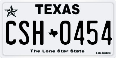 TX license plate CSH0454