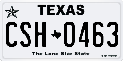 TX license plate CSH0463