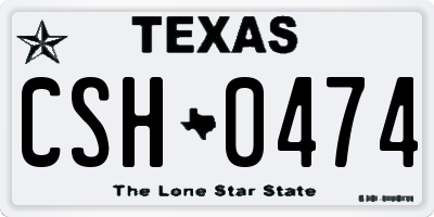 TX license plate CSH0474