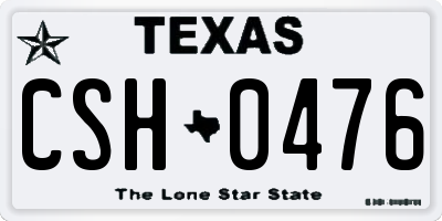 TX license plate CSH0476