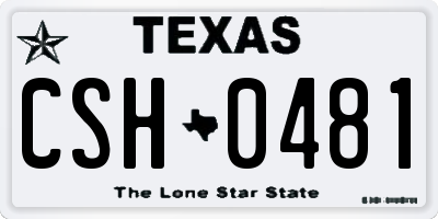 TX license plate CSH0481