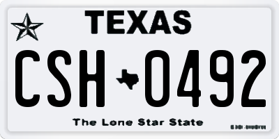 TX license plate CSH0492
