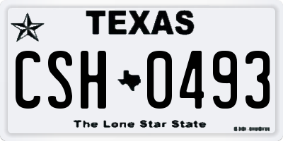 TX license plate CSH0493