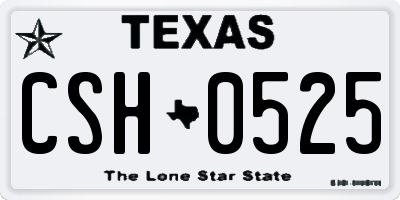 TX license plate CSH0525