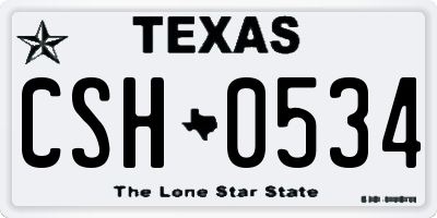TX license plate CSH0534