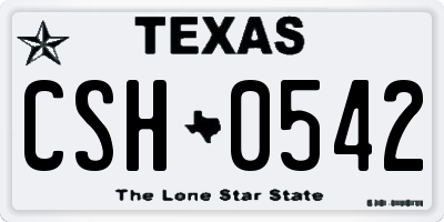 TX license plate CSH0542