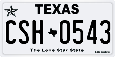 TX license plate CSH0543