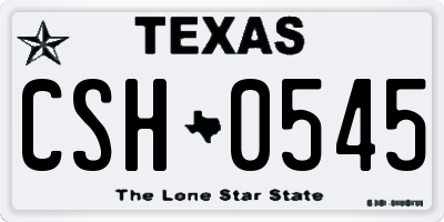 TX license plate CSH0545