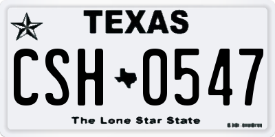 TX license plate CSH0547