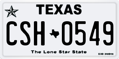 TX license plate CSH0549