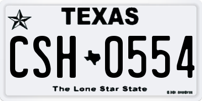 TX license plate CSH0554