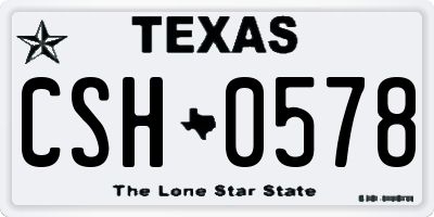 TX license plate CSH0578