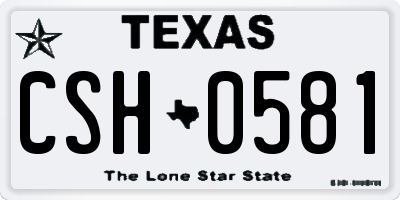 TX license plate CSH0581