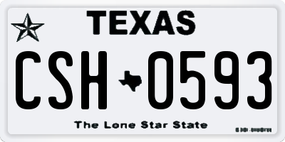 TX license plate CSH0593