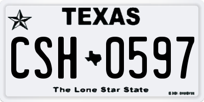 TX license plate CSH0597