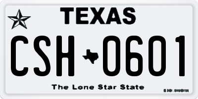 TX license plate CSH0601