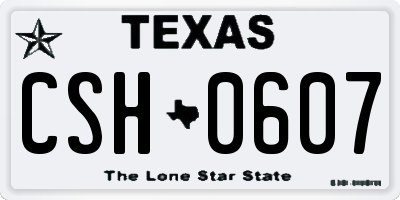 TX license plate CSH0607