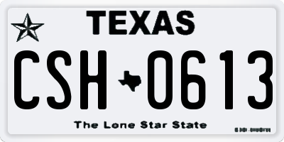 TX license plate CSH0613