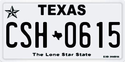 TX license plate CSH0615