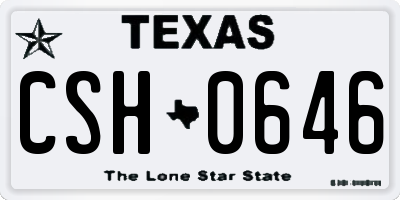 TX license plate CSH0646