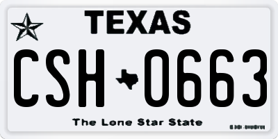 TX license plate CSH0663