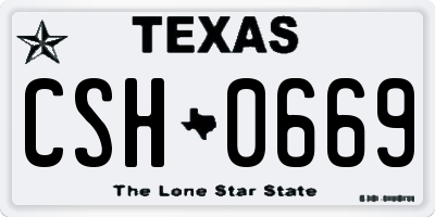 TX license plate CSH0669