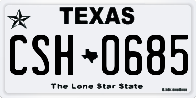 TX license plate CSH0685