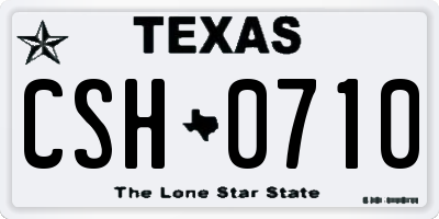 TX license plate CSH0710