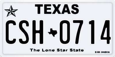 TX license plate CSH0714